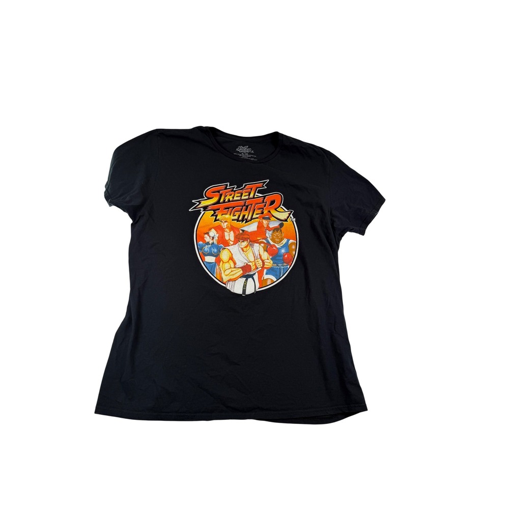 Street Fighter Graphic Tee Black XL Capcom Retro Gaming Ryu Ken Chun-Li Shirt‎
